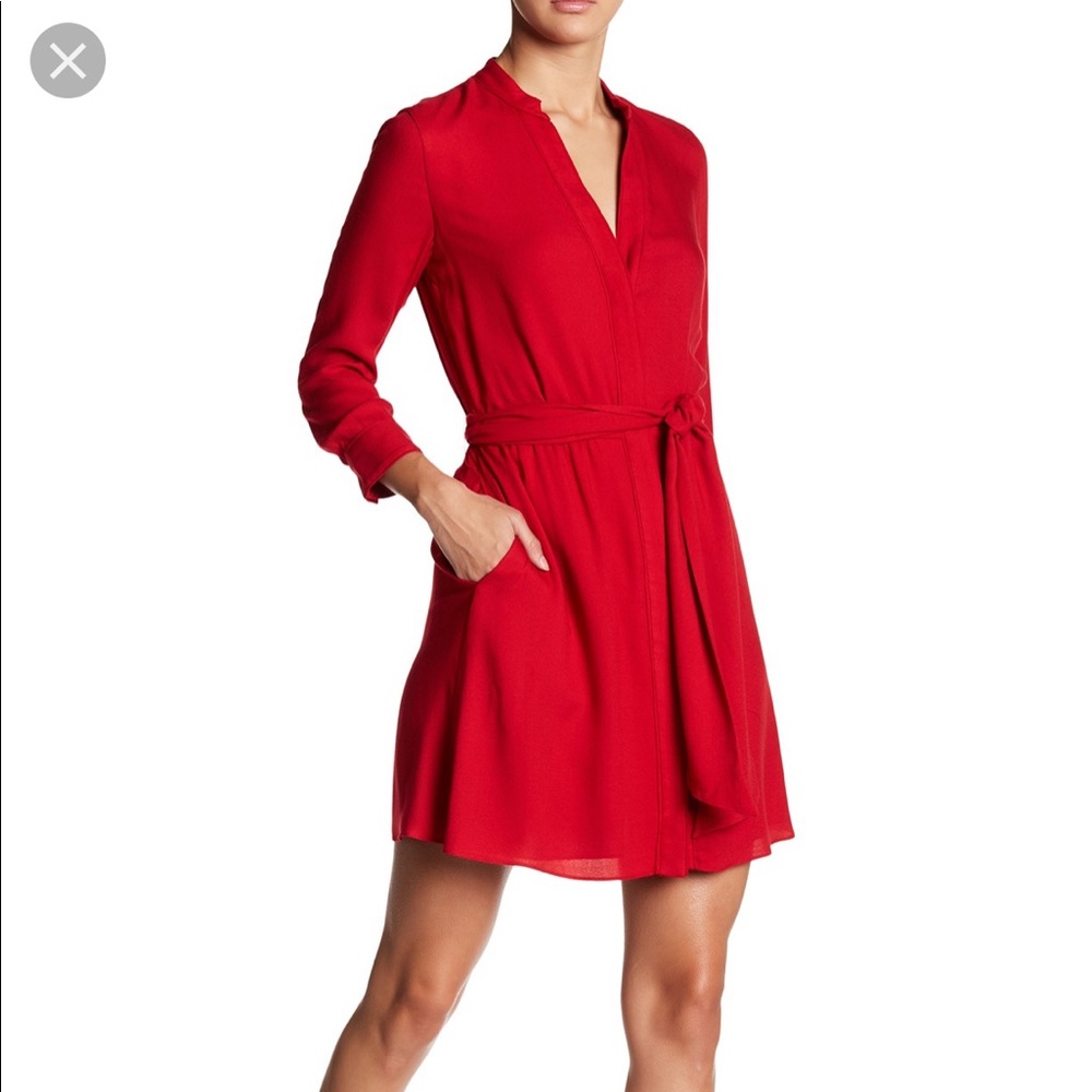 Alice and Olivia Red Wrap Dress Size 2